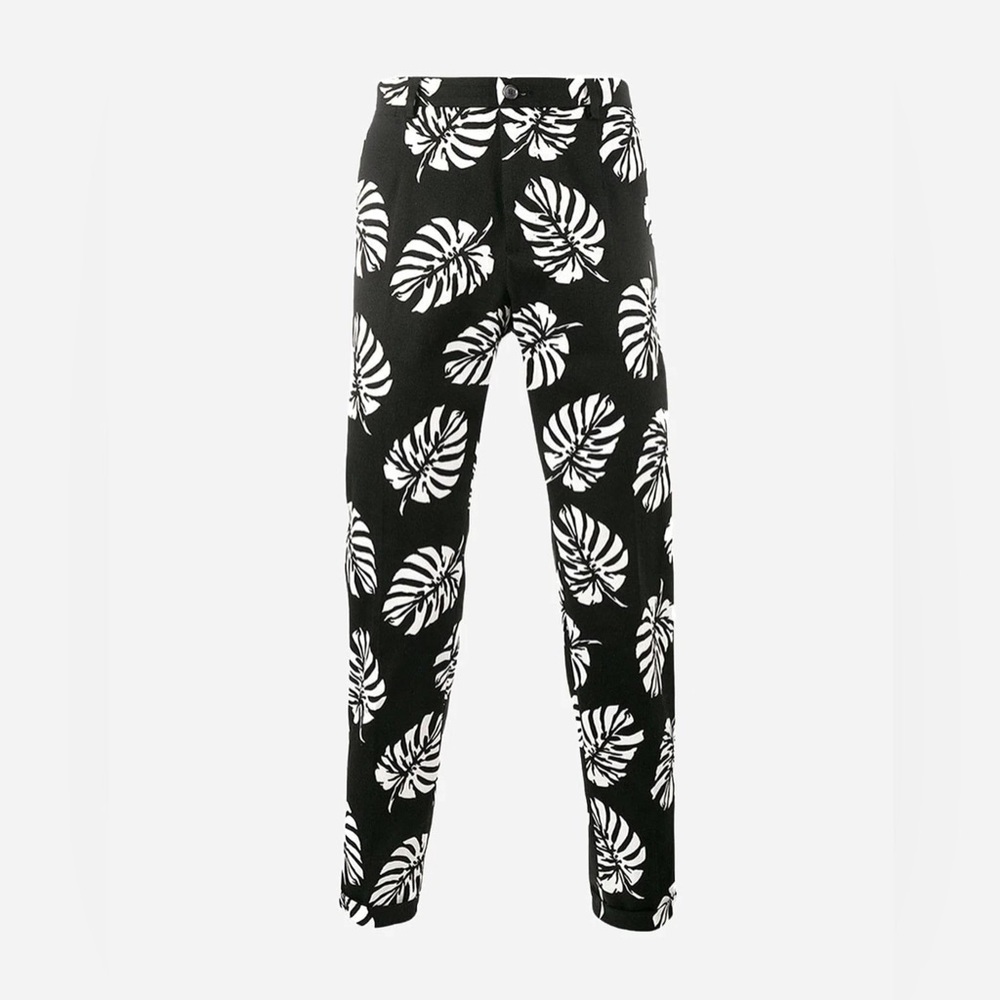 DOLCE & GABBANA LEAF PRINT TROUSERS